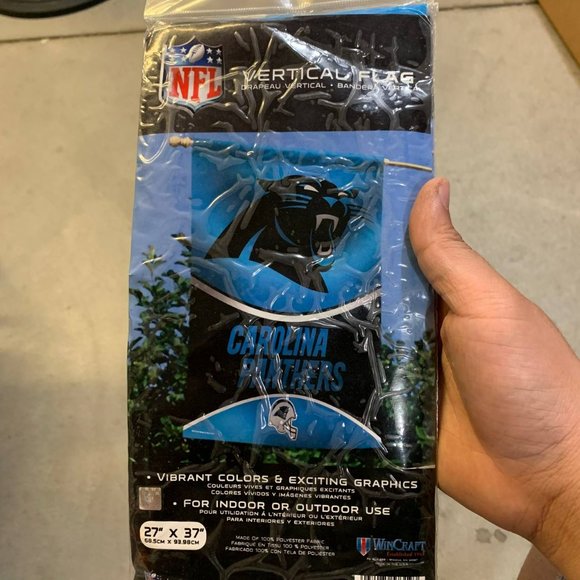 Carolina Panthers NFL Flag‎ Only 27x37 Vertical Flag Banner - Picture 3 of 5